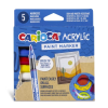 Akriliniai žymekliai CARIOCA, 5 vnt., teptuko tipo antgalis