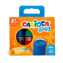 Dažai piešti pirštais mažyliams CARIOCA BABY 2+, 6 x 80 ml