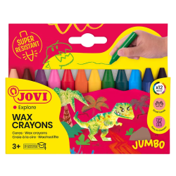 Vaškinės kreidelės JOVI, 12 spalvų