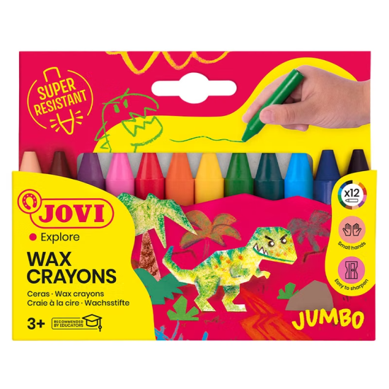 Vaškinės kreidelės JOVI, 12 spalvų