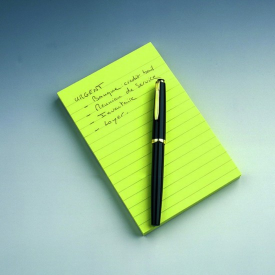 Lipnūs lapeliai Post-it, 102 x 152 mm, 100 lapelių, langeliais, geltona