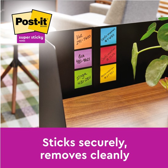 Lipnūs lapeliai Post-it Super Sticky,Oasis Colour, 76 mm x 76 mm, 5 vnt./pak.