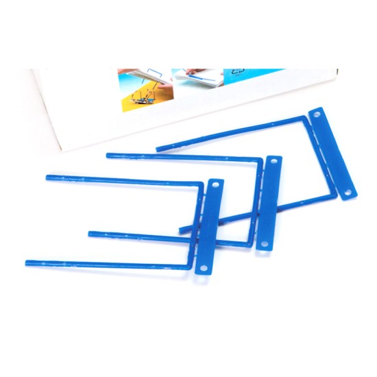 Archyvinės įsegėlės FORPUS, plastikinės su metalu, (pak. -100 vnt.), mėlynos