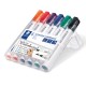 Žymeklis baltai lentai STAEDTLER LUMOCOLOR 351, 2 mm, 6 spalvų rinkinys