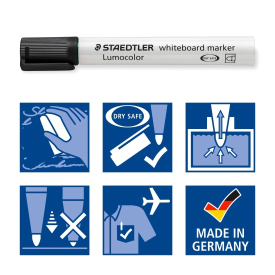 Žymeklis baltai lentai STAEDTLER LUMOCOLOR 351, 2 mm, JUODA