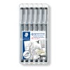 Braižiklis Staedtler PigmentLiner, juodas, rinkinyje 6 skirtingi pločiai