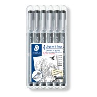 Braižiklis Staedtler PigmentLiner, juodas, rinkinyje 6 skirtingi pločiai