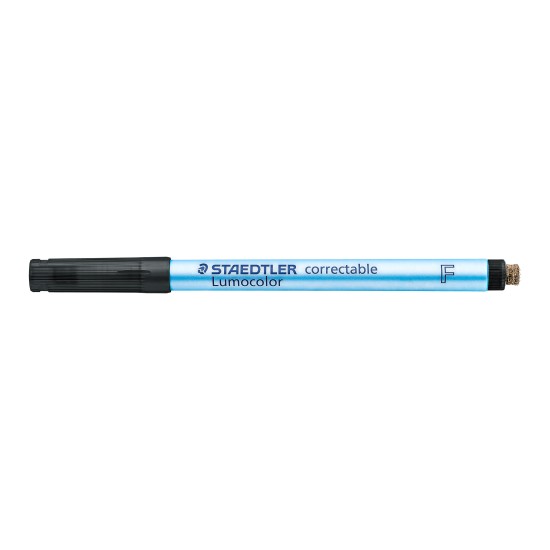 Sauso valymo koreguojamasis žymeklis STAEDTLER Lumocolor F, 0,6 mm brėžis, juoda sp.