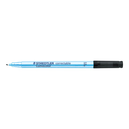 Sauso valymo koreguojamasis žymeklis STAEDTLER Lumocolor F, 0,6 mm brėžis, juoda sp.