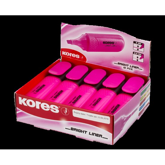 Teksto žymeklis KORES BRIGHT LINER, rožinė