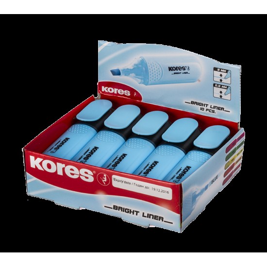 Teksto žymeklis KORES BRIGHT LINER, mėlyna
