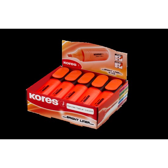 Teksto žymeklis KORES BRIGHT LINER, oranžinė