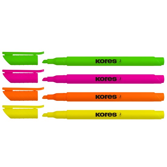 Teksto žymeklis KORES HIGH LINER FINE 4 spalvų rinkinys