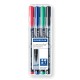 Permanentinis žymeklis STAEDTLER LUMOCOLOR 317M, 1.0 mm, 4 spalvų rinkinys