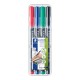 Permanentinis žymeklis  STAEDTLER LUMOCOLOR 318F, 0.6 mm, 4 spalvų rinkinys