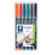 Permanentinis žymeklis  STAEDTLER LUMOCOLOR 318F, 0.6 mm, 6 spalvų rinkinys