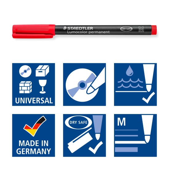 Žymeklis STAEDTLER codec film OHP 317M, 1.0mm, 6 spalvų rinkinys