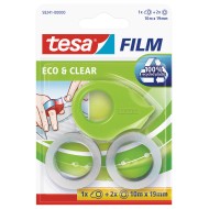 Lipnios juostelės dėklas TESA Mini Tape Dispenser eco su 2vnt. ekologiškų ir skaidrių lipnių juostelių 19mm x 10m