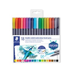 Flomasteriai STAEDTLER, dvipusiai, 18 vnt.