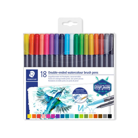 Flomasteriai STAEDTLER, dvipusiai, 18 vnt.