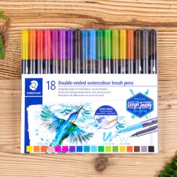 Flomasteriai STAEDTLER, dvipusiai, 18 vnt.