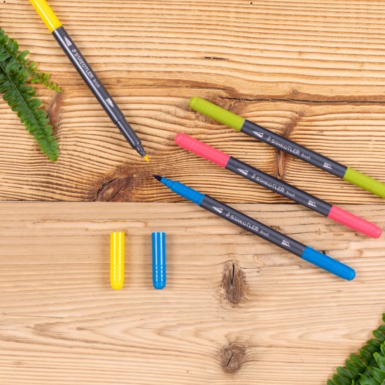 Flomasteriai STAEDTLER, dvipusiai, 18 vnt.