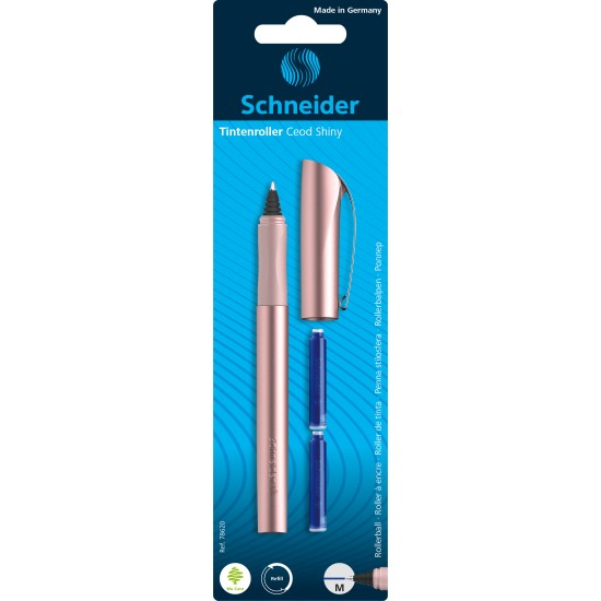 Kapsulinis rašiklis SCHNEIDER Ceod Shiny M, plastikinis korpusas, blisteryje, įvairių sp. (tinka ir kairiarankiams)