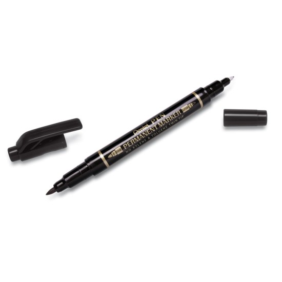 Permanentinis žymeklis Pentel Tool Twin Tip N75W, 0,3–1,2 mm, 3 vnt., įvairios spalvos