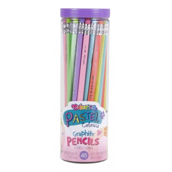 Pieštukas su trintuku COLORINO Pastel, su pastelinių spalvų korpusu
