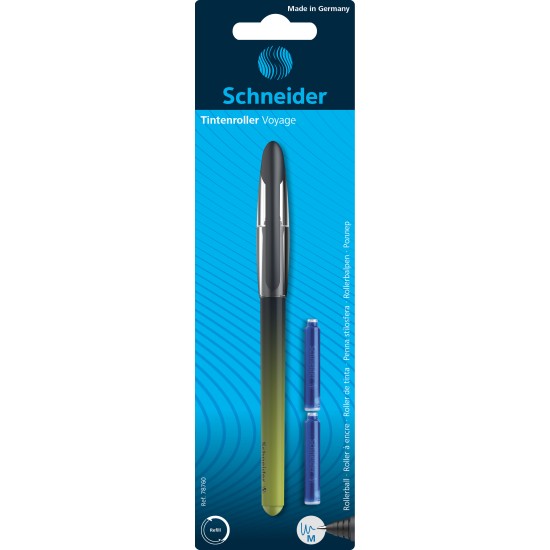 Kapsulinis rašiklis SCHNEIDER VOYAGE , 0,7mm, įvairių sp. Korpusas, blisteryje