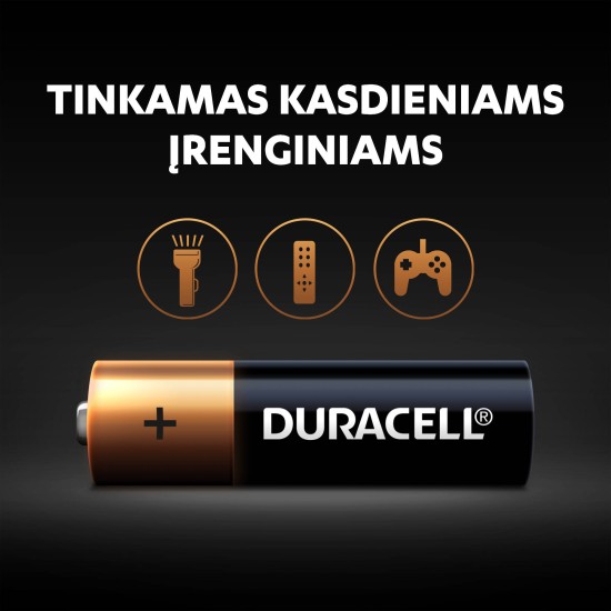 Baterijos DURACELL AA, LR6, 8vnt