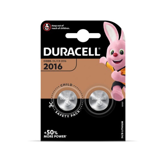 Baterijos DURACELL 2016, 2vnt.