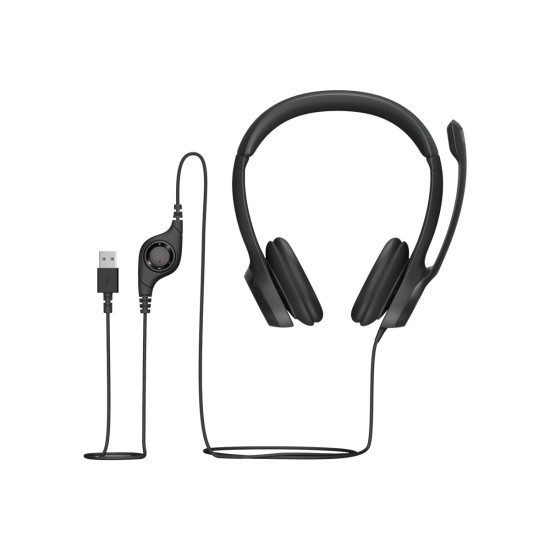 Ausinės Logitech H390 USB (981-000406), juodos