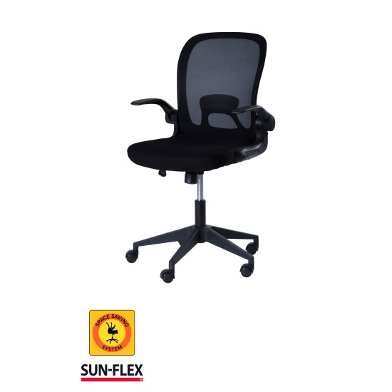Reguliuojamo aukščio kėdė SUN-FLEX®HIDEAWAY CHAIR,  91-101 cm, juodas rėmas, juoda sėdima vieta