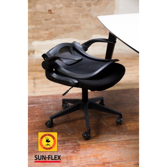 Reguliuojamo aukščio kėdė SUN-FLEX®HIDEAWAY CHAIR,  91-101 cm, juodas rėmas, juoda sėdima vieta