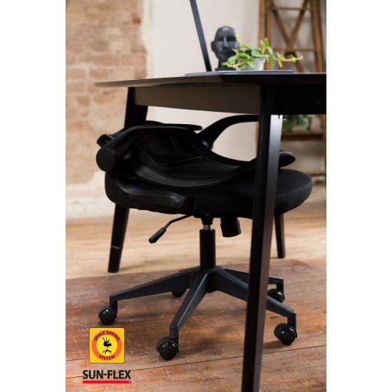 Reguliuojamo aukščio kėdė SUN-FLEX®HIDEAWAY CHAIR,  91-101 cm, juodas rėmas, juoda sėdima vieta