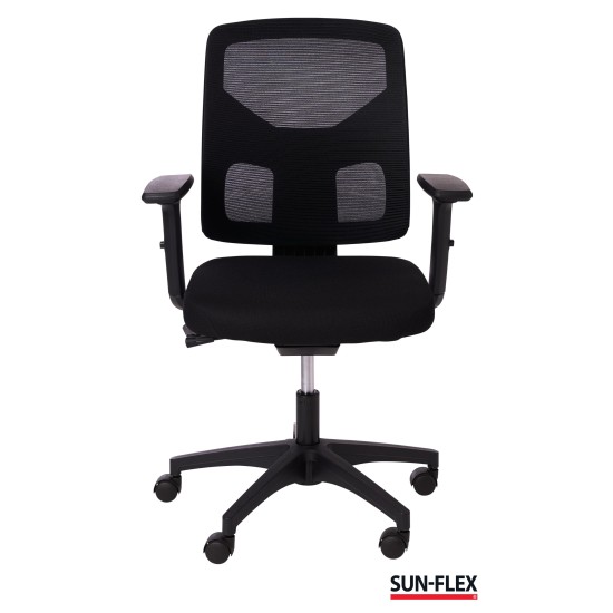 Biuro kėdė SUN-FLEX  OFFICECHAIR su tinkeliu, juoda