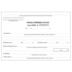Pinigų priėmimo kvitai, A5 formato, 50 komplektų, su numeracija, 2 sluoksnių