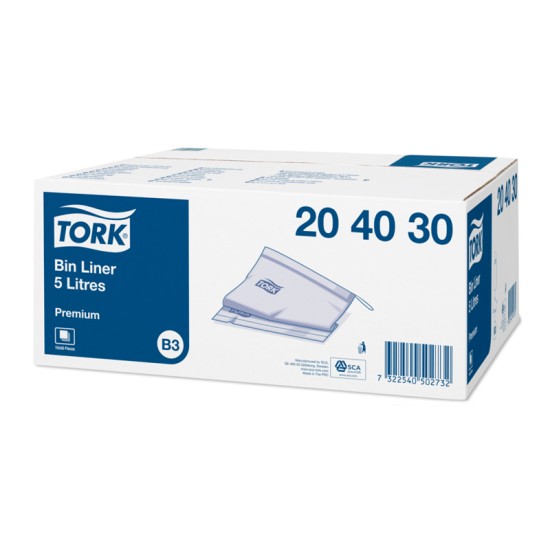 Šiukšlių maišai TORK, 5L, 250 x370mm, 50 pcs, pilkos spalvos