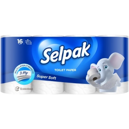 Tualetinis popierius SELPAK, 3 sluoksnių, 16.8m, 140 lapelių, 16vnt