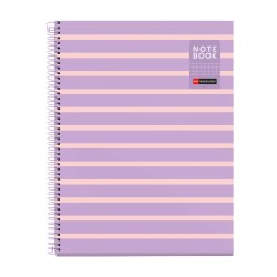 Sąsiuvinis su spirale APLI, A4, 80 lapų, langeliais, Mauve