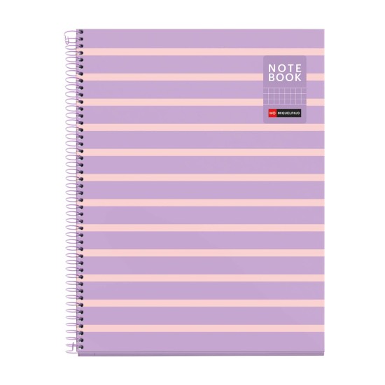 Sąsiuvinis su spirale APLI, A4, 80 lapų, langeliais, Mauve