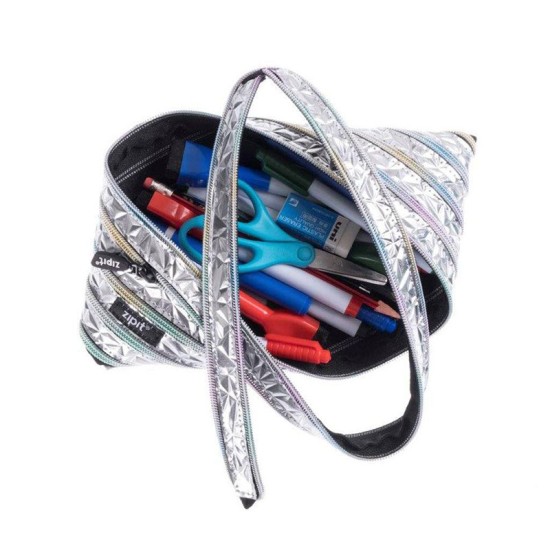 Penalas-pieštukinė ZIPIT Metallic Jumbo Pouch, ZTJ-MT-2, Sidabrinė