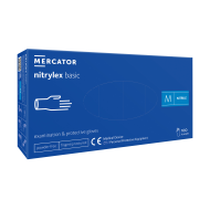 Vienkartinės pirštinės NITRYLEX Basic, nitrilinės, nepudruotos, mėlynos spalvos, M, 100 vnt.