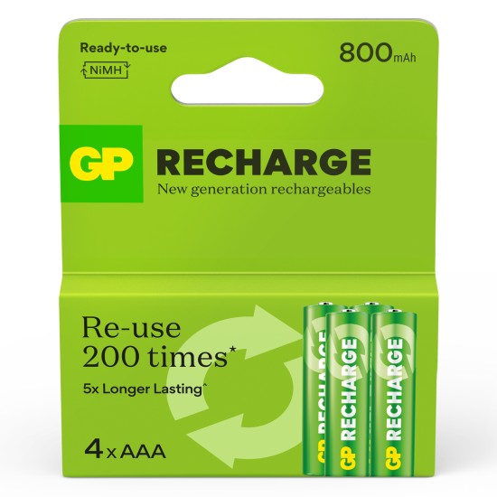 Pakraunama baterija GP Recharge NiMH AAA 800mAh EB4
