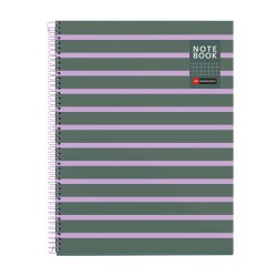 Sąsiuvinis su spirale APLI, A4, 80 lapų, langeliais, Ash