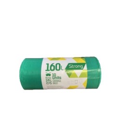 Šiukšlių maišai SORTEX, 160 l, 50 mk, 75 x 115 cm, žali, 10 vnt.
