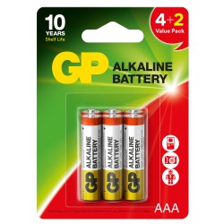 Baterija GP ALKALINE RED LR03/AAA B4+2