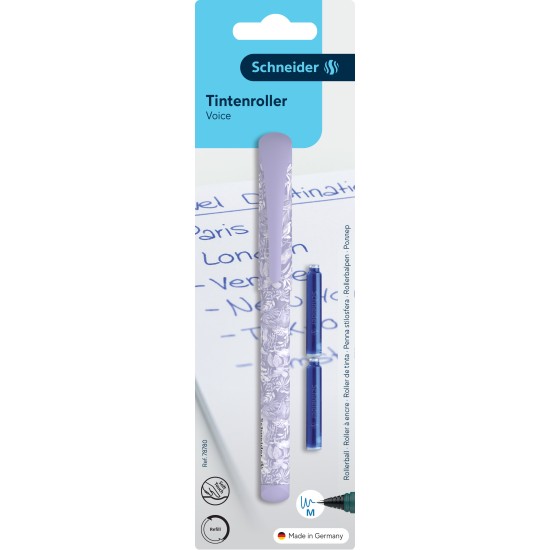 Kapsulinis rašiklis SCHNEIDER Voice assorted Blister, M, mėlynas raš.
