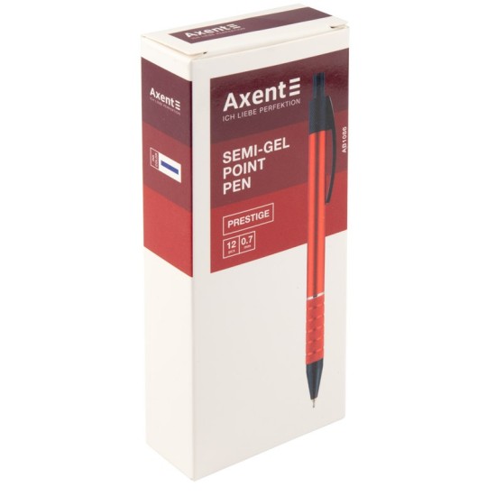 Automatinis tušinukas PRESTIGE, Axent, 0.7mm, raudonos sp. metalinis korpusas, mėlynos sp.